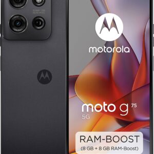 Motorola G75 Smartphone 256 GB 17.2 cm (6.78 Zoll) Charcoal, Grau Android™ 14 Dual-SIM